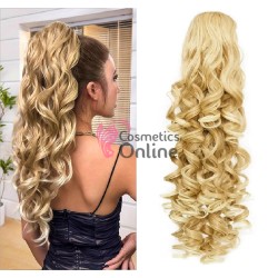 Extensie de par coada tip Mesa ondulata cu elastic de 60 cm Blond Deschis Ombre Mixt  39153